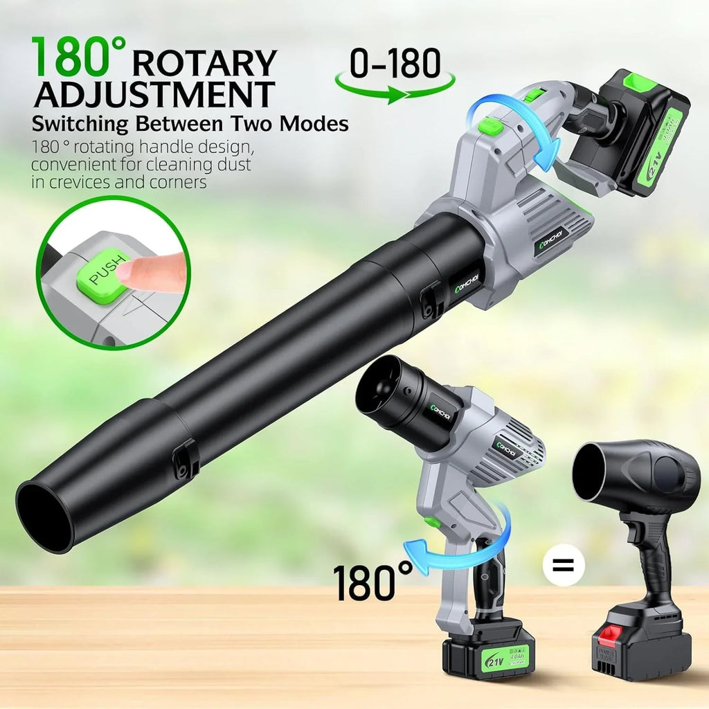 Leaf Blower, 900,000 RPM, 2 x 4.0Ah Batteries & Charger, Handheld Leaf Blowers for Lawn Care, 5 Speed Mode, Portable Lightweight Grass Blower for Yard, Patio Use