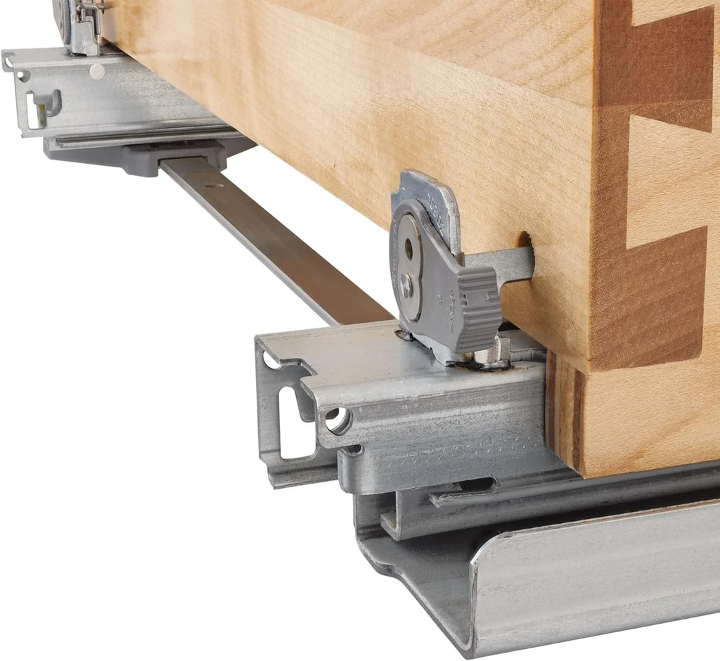 Retractable storage rack, suitable for kitchen/bathroom cabinets, equipped with soft-closing fully telescopic rails and adjustable shelves