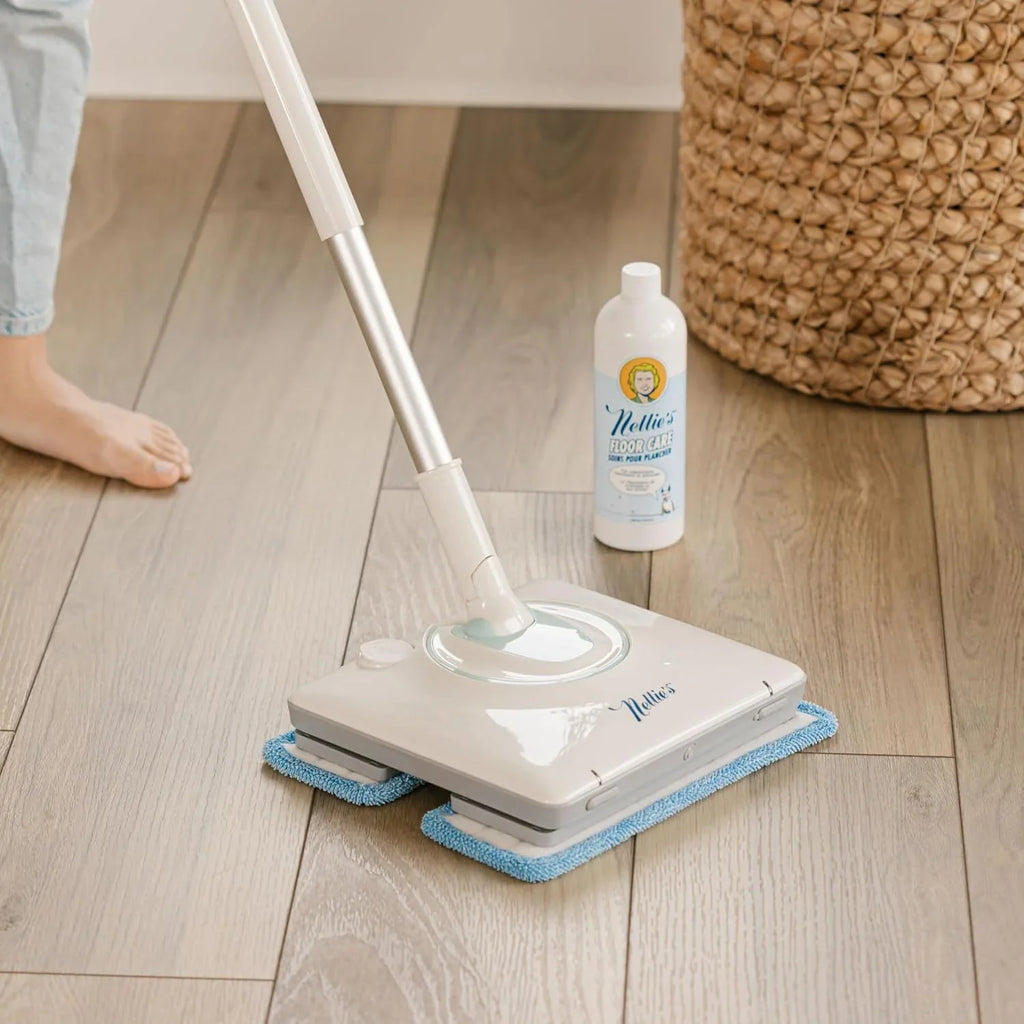 With adjustable handle and built-in water tank - built-in LED lights for thorough cleaning - wireless, battery-powered and easy to use - suitable for all floor types, environmentally friendly and sustainable