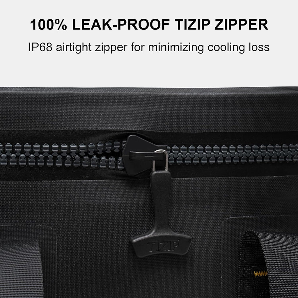 Portable Soft Cooler 12 Cans, IP68 Tizip Leak-Proof Zipper for Camping, Fishing, Beach, Outdoors Insulated Ice Chest with Reusable Ice Pack