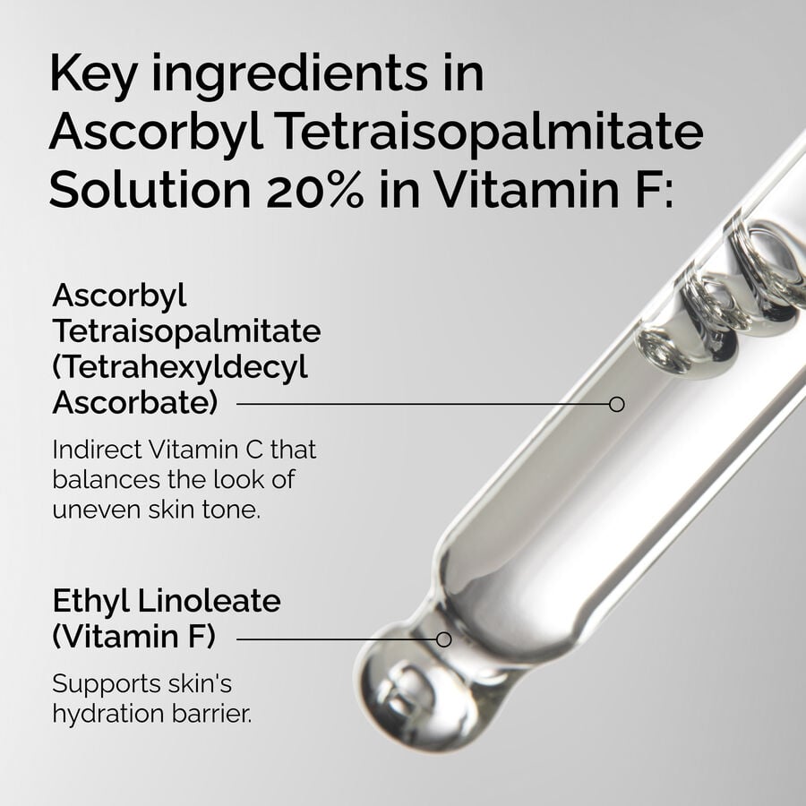 Key ingredients of The Ordinary Ascorbyl Tetraisopalmitate Solution 20% in Vitamin F 