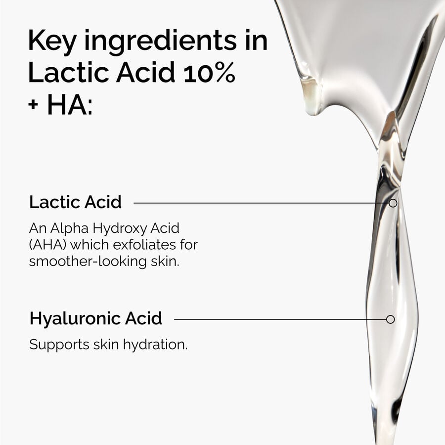 Ingredients of The Ordinary Lactic Acid 10% + HA 2% 