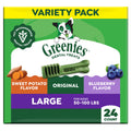 Greenies Adult Natural Dental Dog Treats 3 Flavors, Large Size, (3) 12 Oz Packs (24 Count)