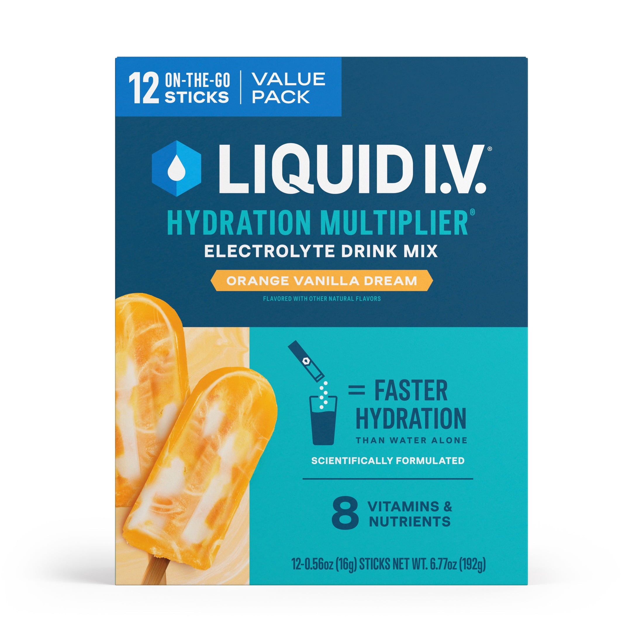 Liquid I.V. Orange Vanilla Dream Hydration Multiplier Powdered Electrolyte Drink Mix, 12 Count Packets