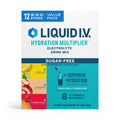 Liquid I.V. Lemon Lime, White Peach, and Raspberry Melon Hydration Multiplier Sugar-Free Electrolyte Powder Drink Mix, 12 Count Packets