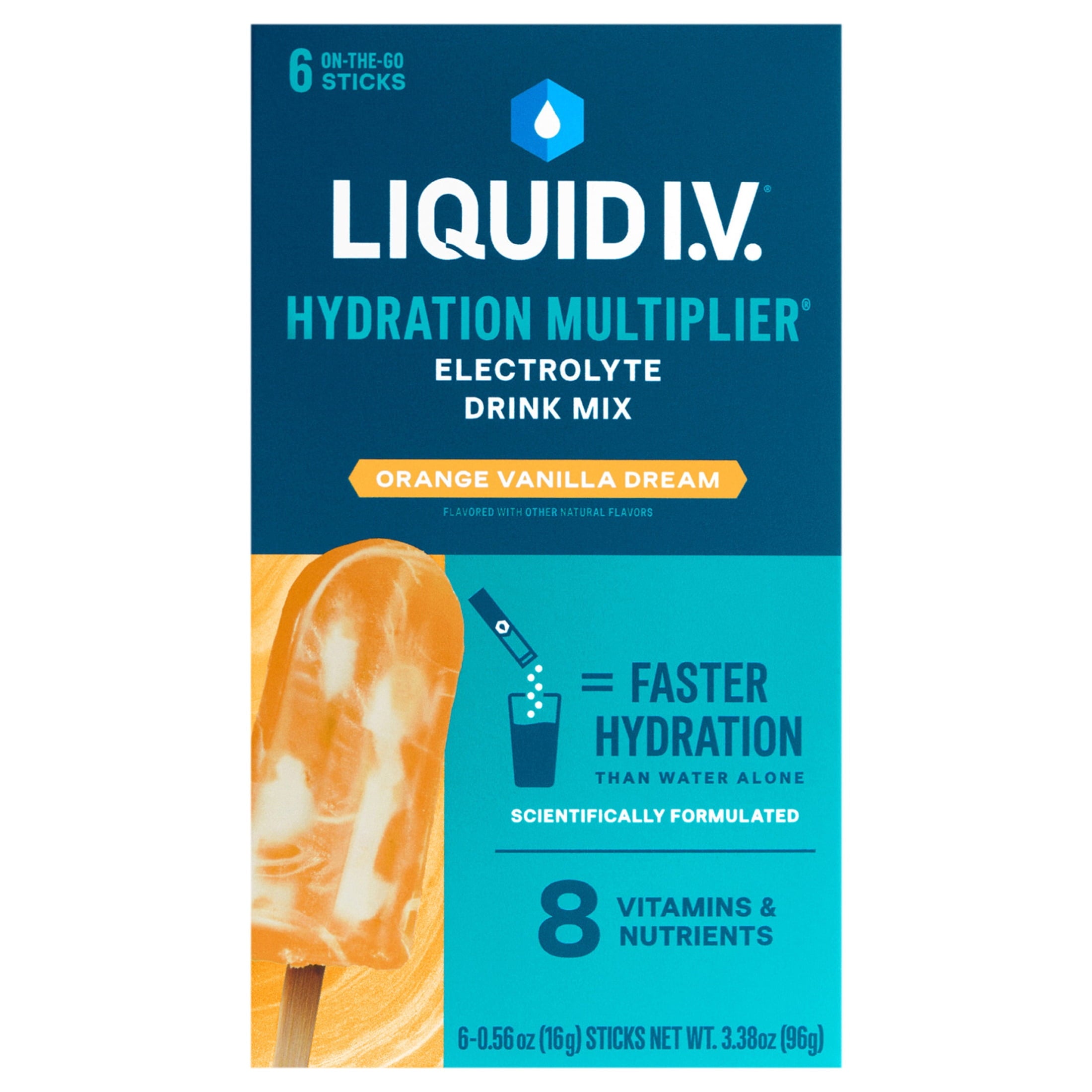 Liquid I.V. Orange Vanilla Dream Hydration Multiplier Powdered Electrolyte Drink Mix, 6 Count Packets