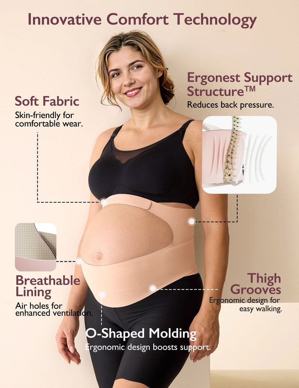 Comfort Bundle: PureHug Baby Carrier Khaki Color and Ergonest Belly Band