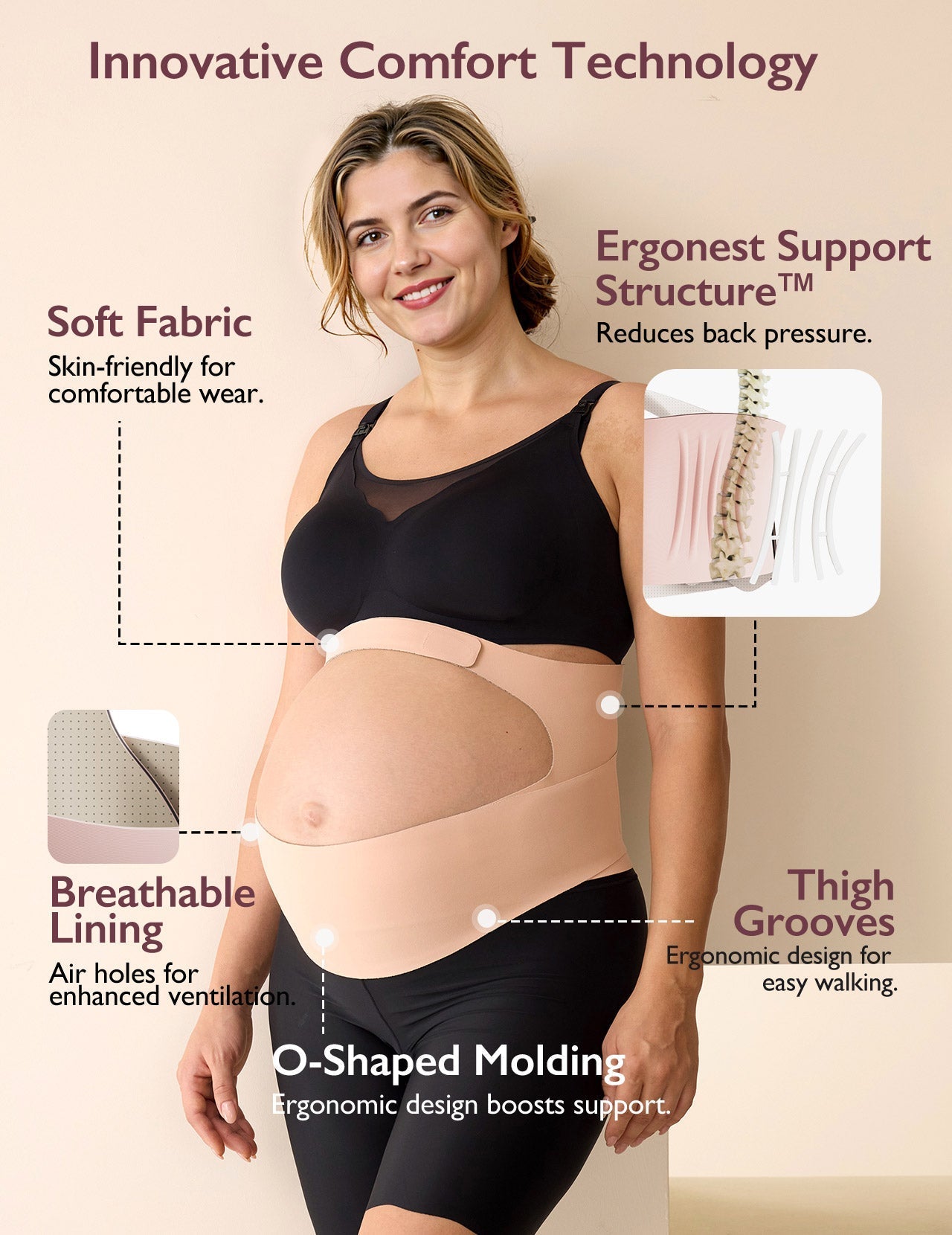 Pregnancy Comfort Bundle: Ergonest Belly Band and Huggable Body Pillow