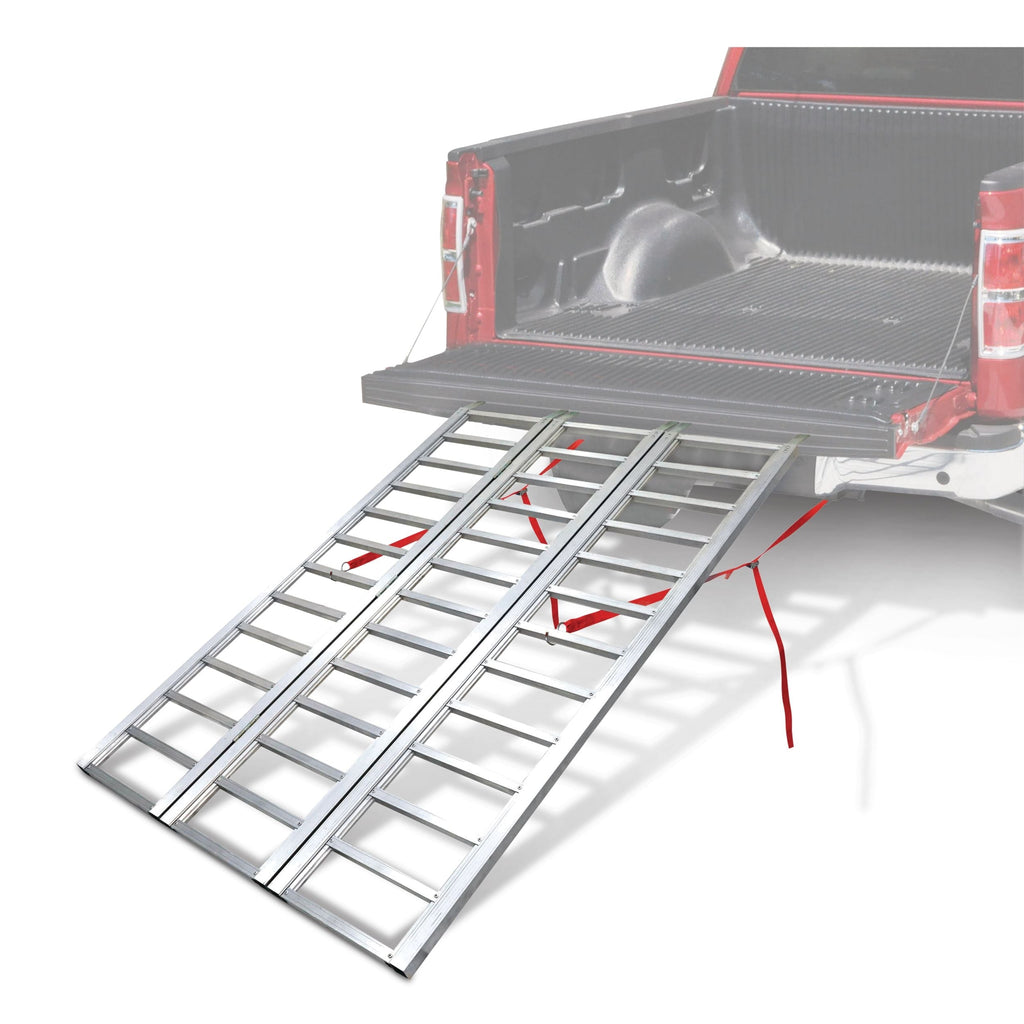 Aluminum Tri-Panel Loading Ramp with Adjustable Straps, 77 x 50-in, 1500-lb
