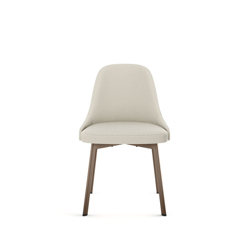 Amisco Harper Upholstered Dining Chair, Boucle Polyester Fabric & Bronze Metal Frame