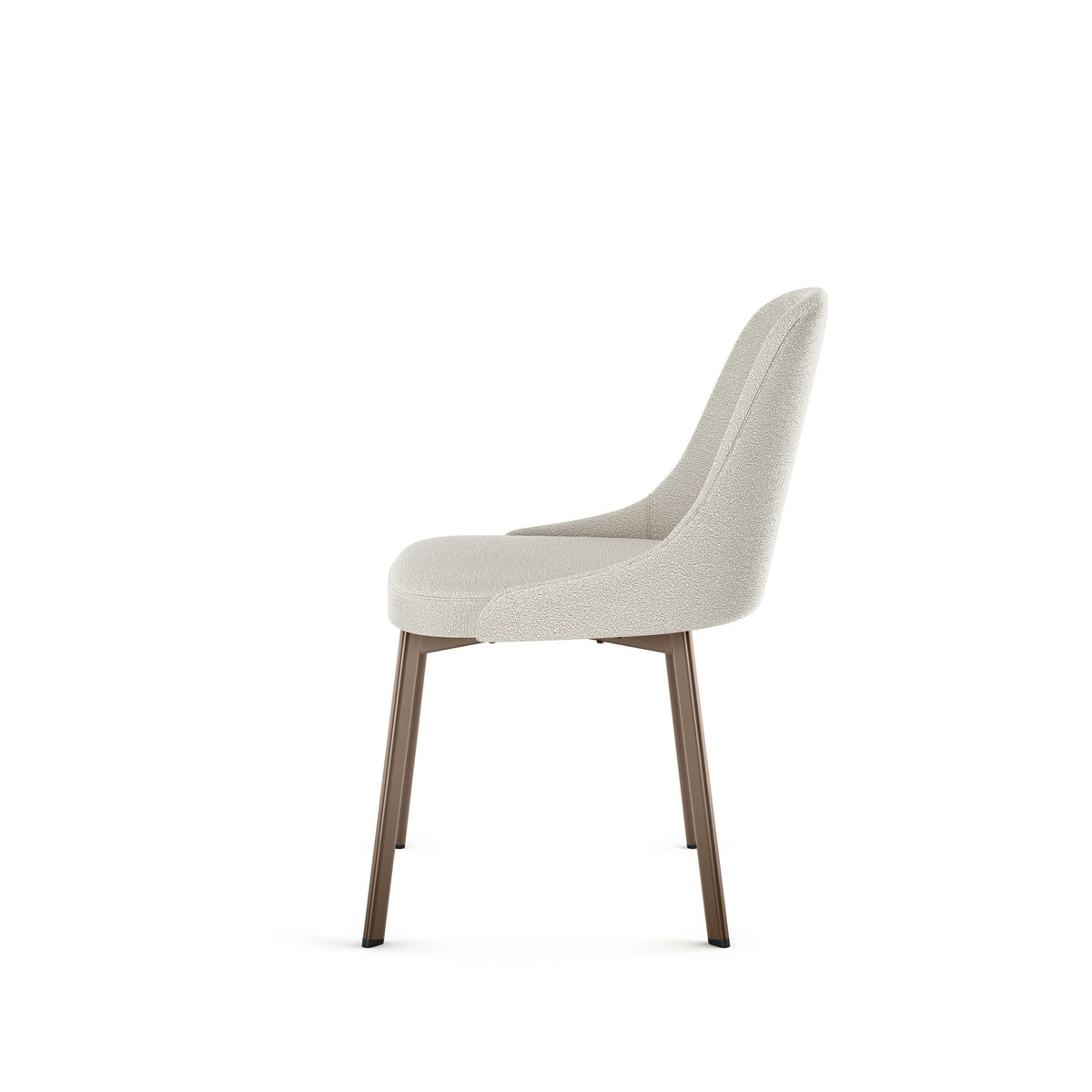 Amisco Harper Upholstered Dining Chair, Boucle Polyester Fabric & Bronze Metal Frame