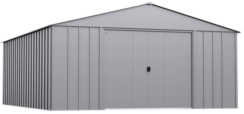 Arrow Classic 14x17-ft Flute Grey Corrosion-Resistant Metal Shed