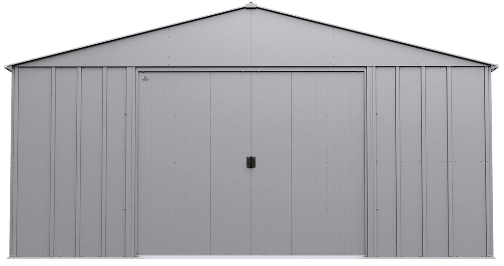 Arrow Classic 14x17-ft Flute Grey Corrosion-Resistant Metal Shed