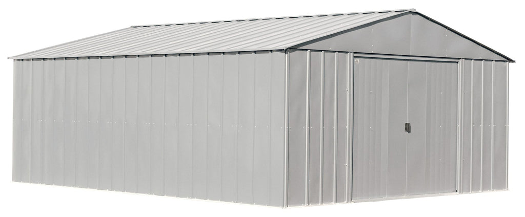 Arrow Classic 14x17-ft Flute Grey Corrosion-Resistant Metal Shed