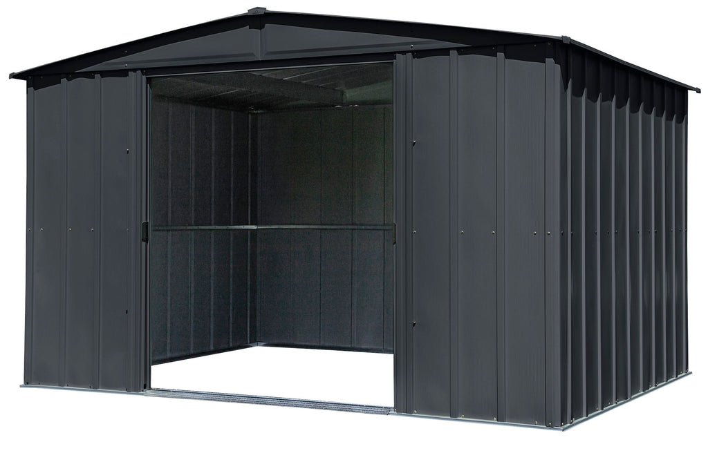 Arrow Classic Galvanized Steel Storage Shed, Charcoal, 10-ft x 8-ft