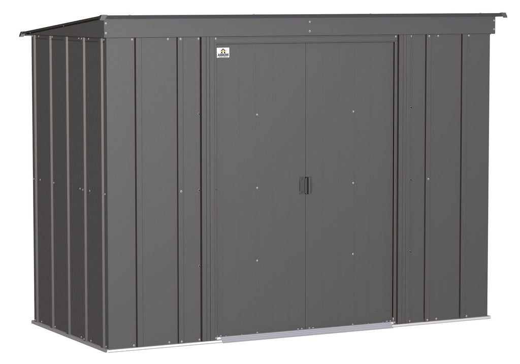 Arrow Classic Galvanized Steel Storage Shed, Charcoal, 8-ft x 4-ft