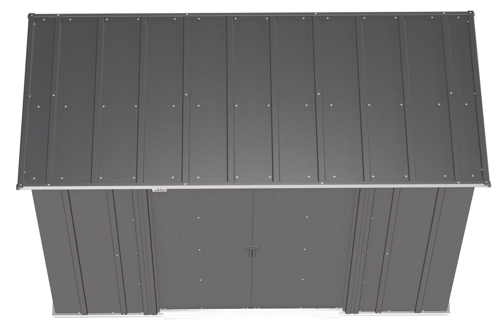 Arrow Classic Galvanized Steel Storage Shed, Charcoal, 8-ft x 4-ft