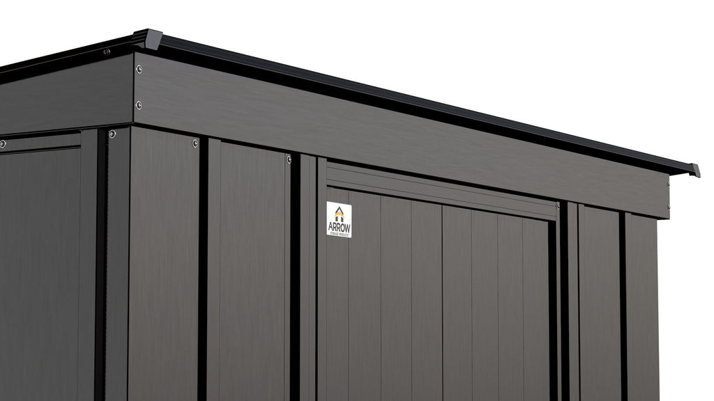 Arrow Classic Galvanized Steel Storage Shed, Charcoal, 8-ft x 4-ft