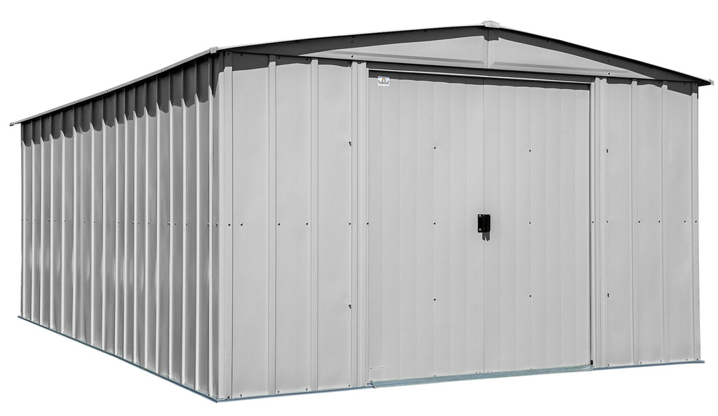 Arrow Classic Galvanized Steel Storage Shed, Flute Grey, 10-ft x 14-ft