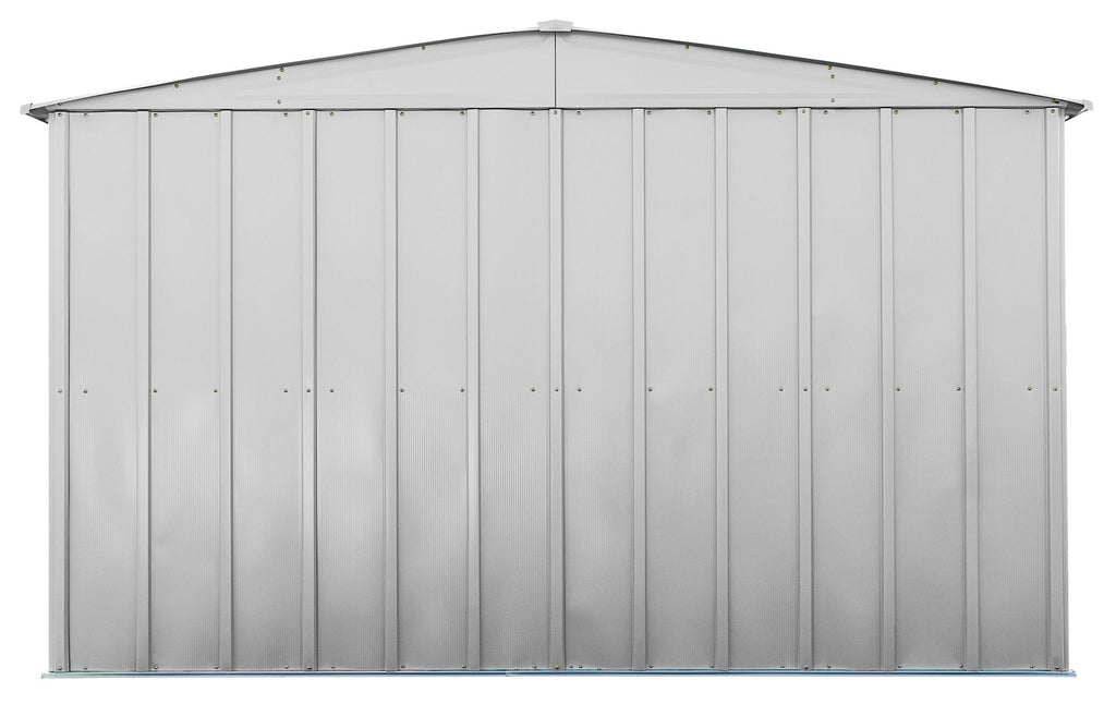 Arrow Classic Galvanized Steel Storage Shed, Flute Grey, 10-ft x 14-ft