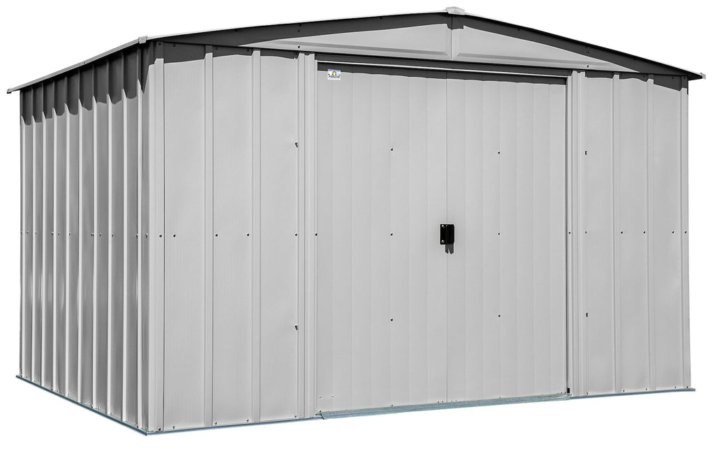 Arrow Classic Galvanized Steel Storage Shed, Flute Grey, 10-ft x 8-ft