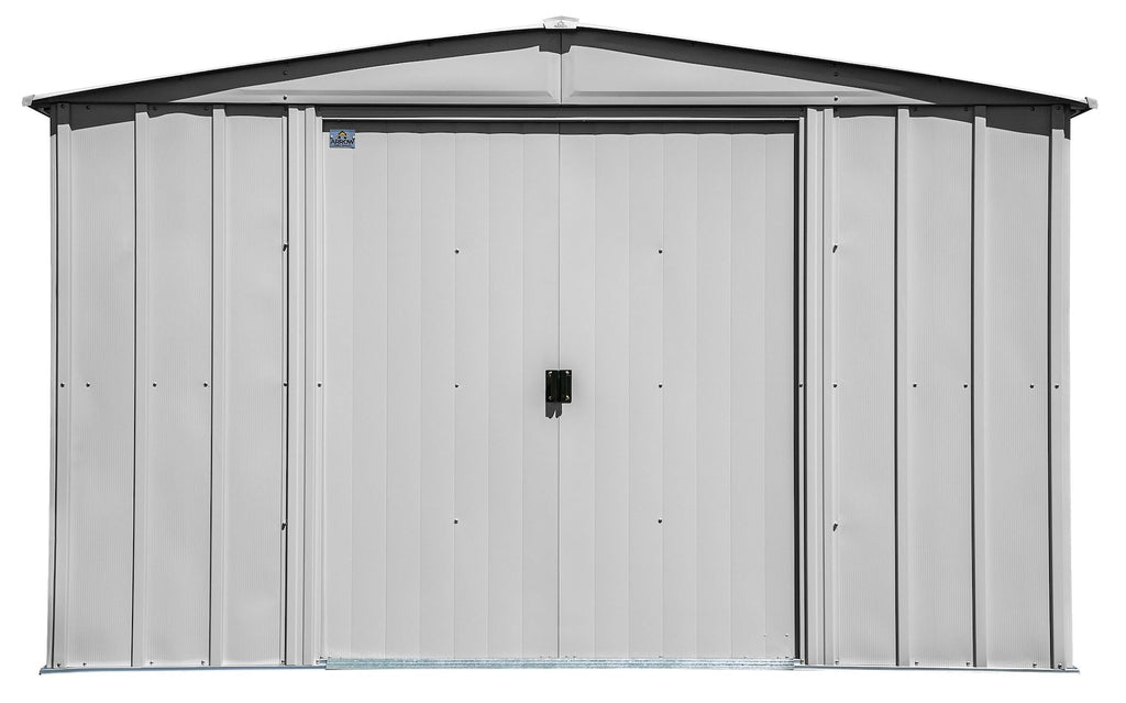 Arrow Classic Galvanized Steel Storage Shed, Flute Grey, 10-ft x 8-ft
