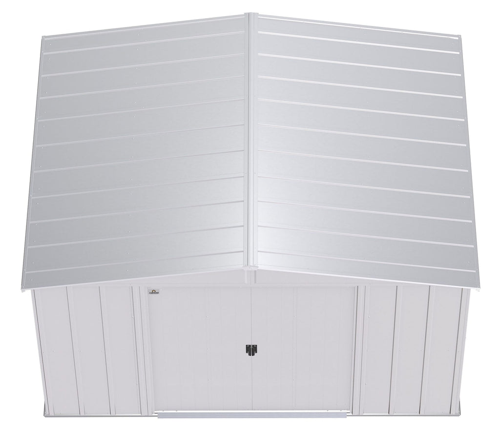 Arrow Classic Galvanized Steel Storage Shed, Flute Grey, 10-ft x 8-ft