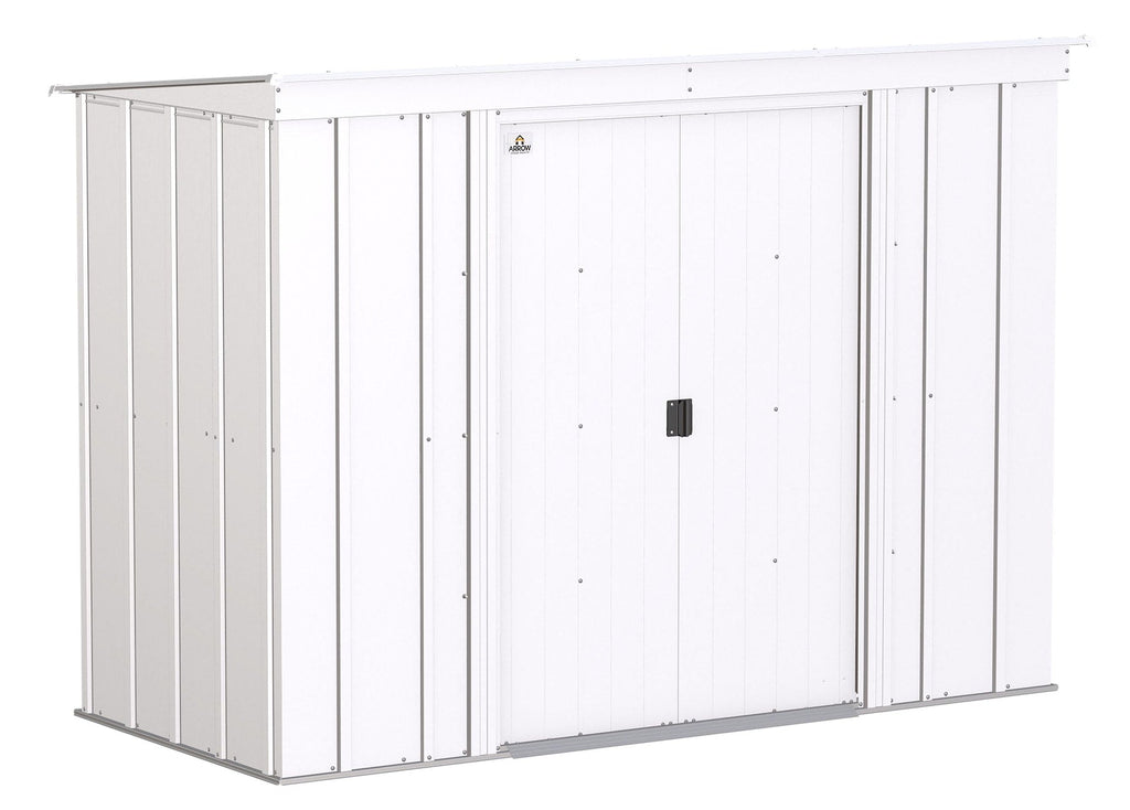 Arrow Classic Galvanized Steel Storage Shed, Flute Grey, 8-ft x 4-ft