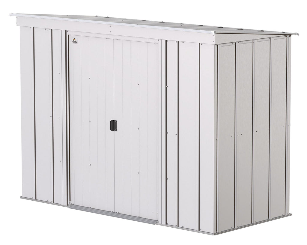 Arrow Classic Galvanized Steel Storage Shed, Flute Grey, 8-ft x 4-ft