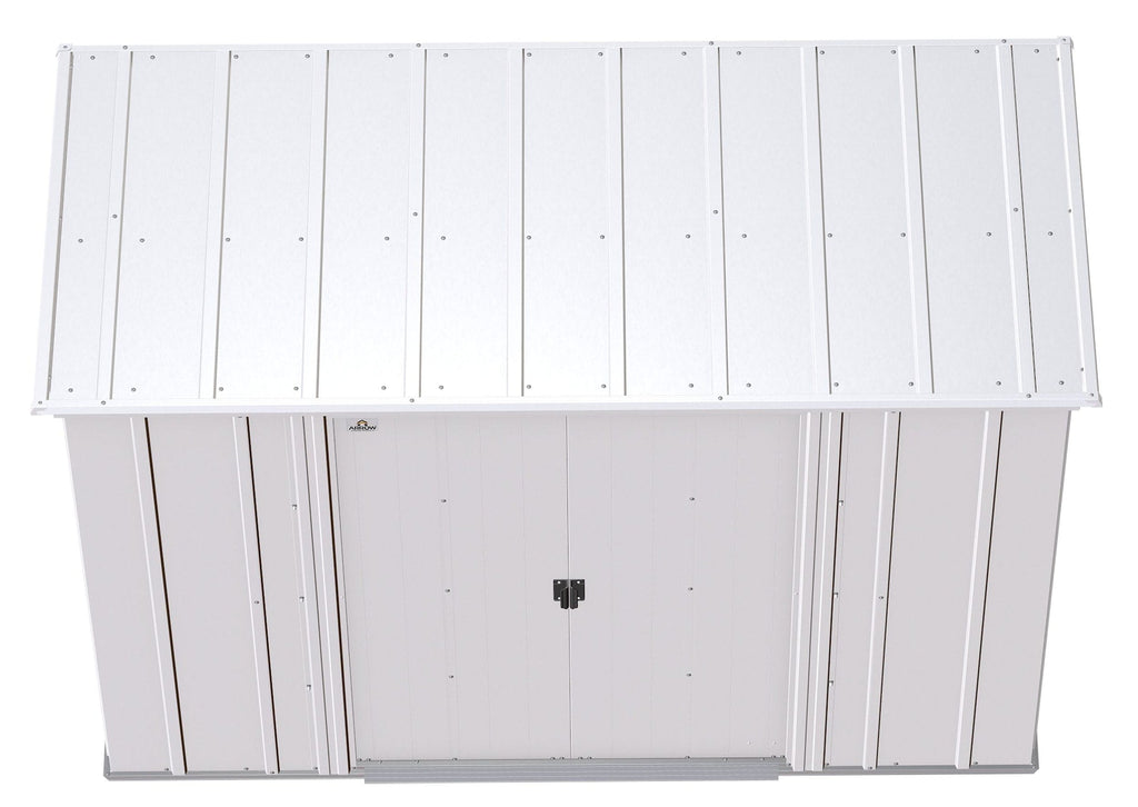 Arrow Classic Galvanized Steel Storage Shed, Flute Grey, 8-ft x 4-ft