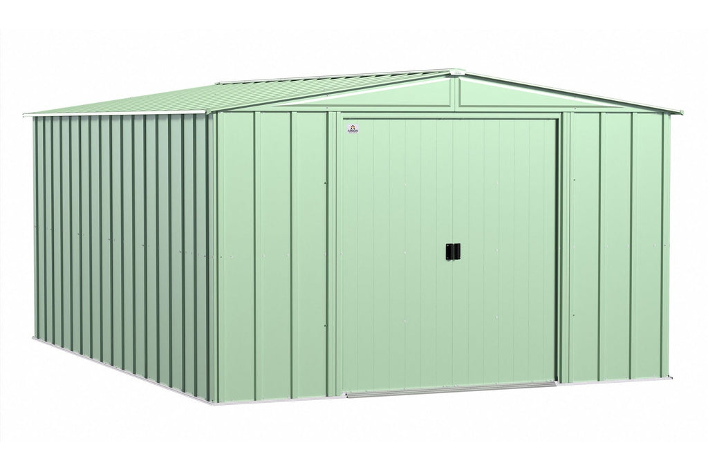 Arrow Classic Galvanized Steel Storage Shed, Sage Green, 10-ft x 14-ft
