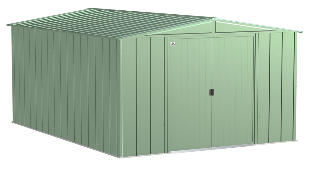 Arrow Classic Galvanized Steel Storage Shed, Sage Green, 10-ft x 14-ft