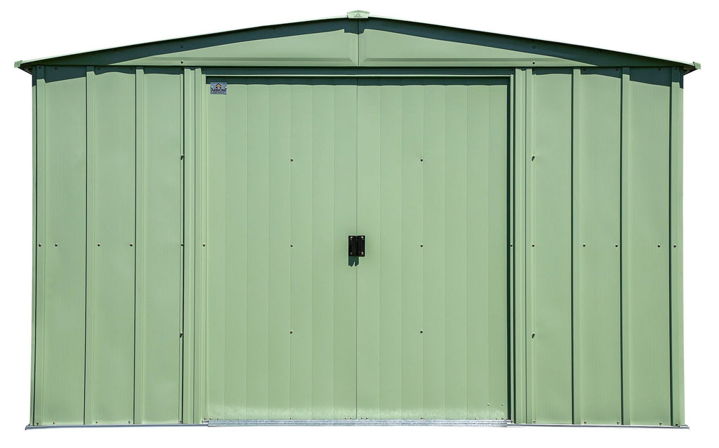 Arrow Classic Galvanized Steel Storage Shed, Sage Green, 10-ft x 14-ft