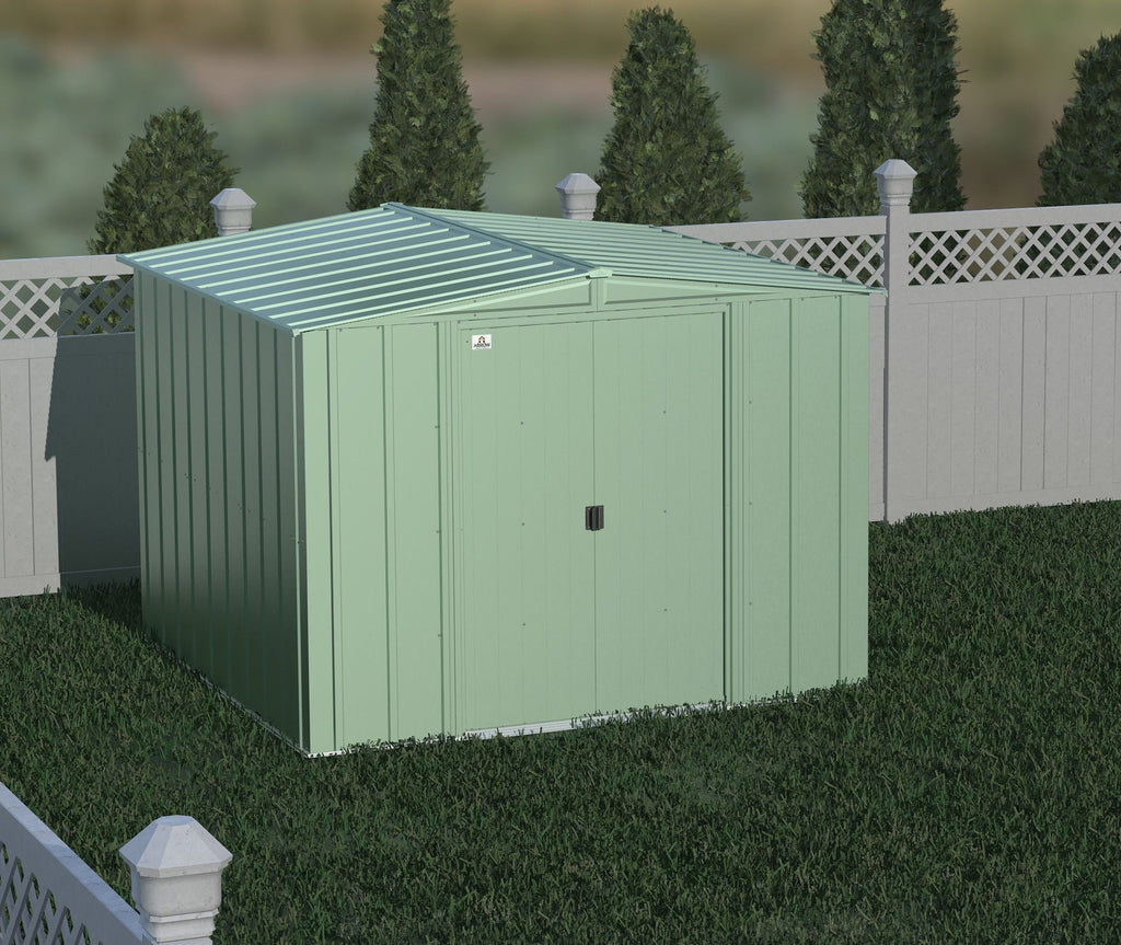 Arrow Classic Galvanized Steel Storage Shed, Sage Green, 8-ft x 8-ft