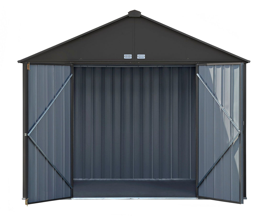 Arrow EZEE Galvanized Steel Storage Shed, Charcoal, 10-ft x 8-ft