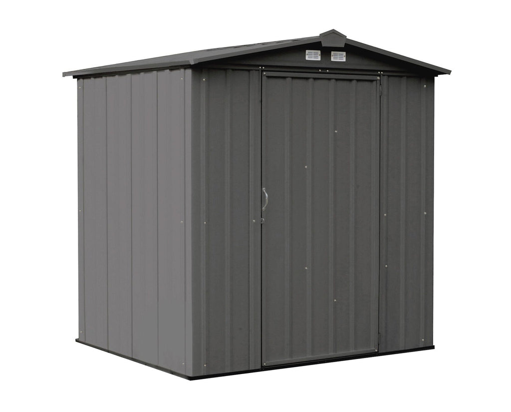 Arrow EZEE Galvanized Steel Storage Shed with Low Gable Roof, Charcoal, 6-ft x 5-ft