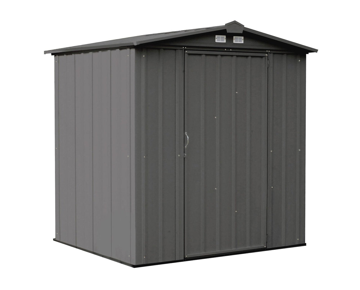 Arrow EZEE Galvanized Steel Storage Shed with Low Gable Roof, Charcoal, 6-ft x 5-ft