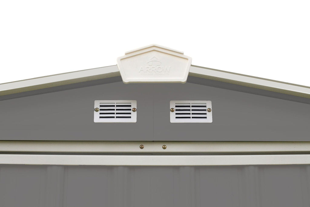 Arrow EZEE Galvanized Steel Storage Shed with Low Gable Roof, Charcoal/Cream, 6-ft x 5-ft