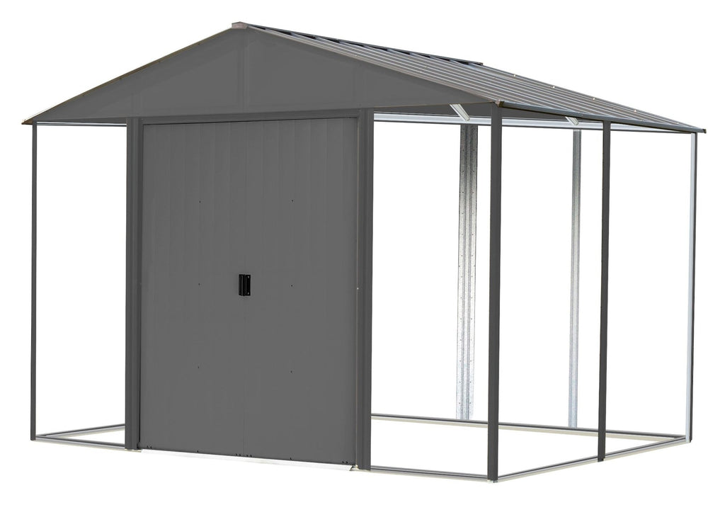 Arrow Ironwood Steel Hybrid Shed Kit, Anthracite, 10-ft x 8-ft