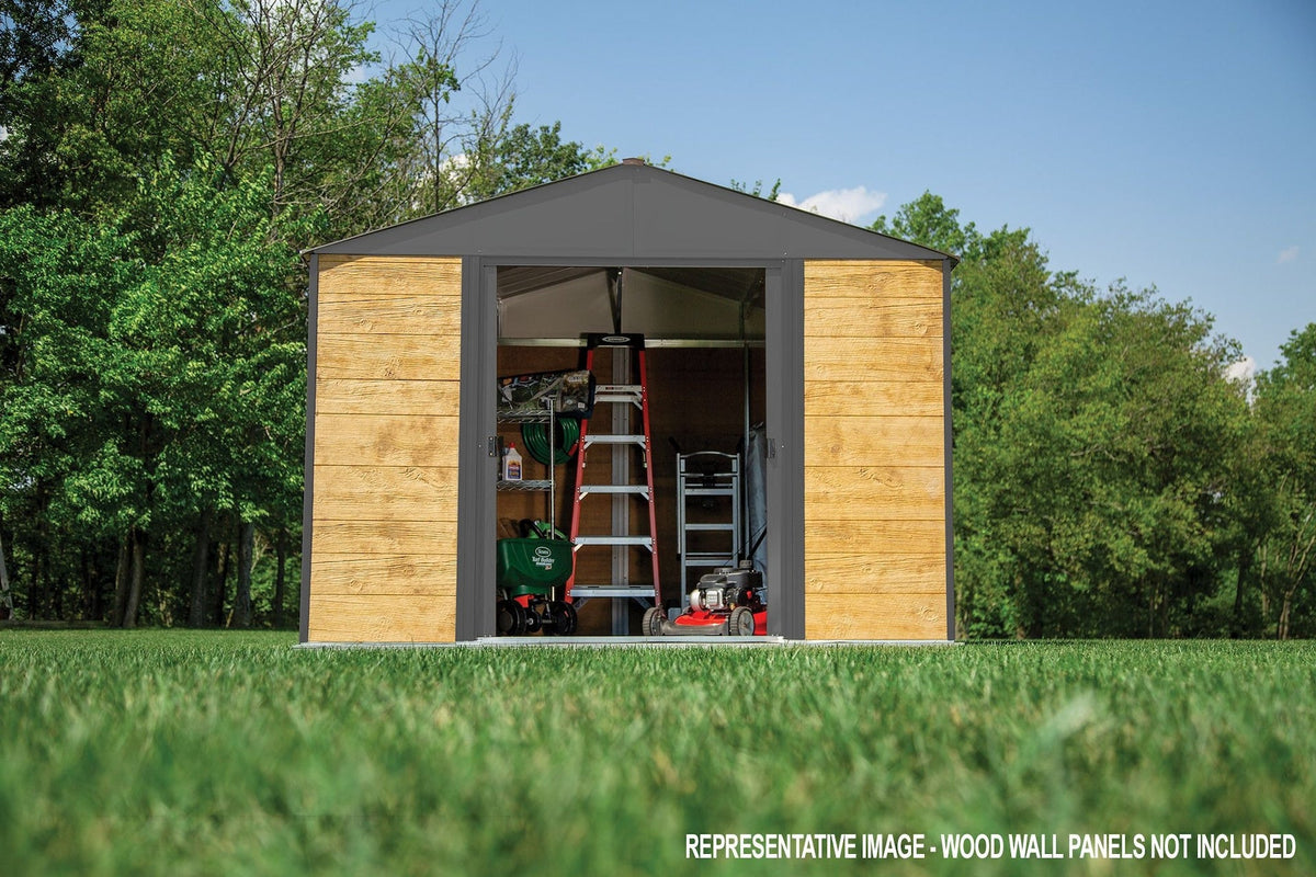 Arrow Ironwood Steel Hybrid Shed Kit, Anthracite, 10-ft x 8-ft