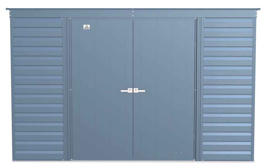 Arrow Select Galvanized Steel Storage Shed, Blue Grey, 10-ft x 4-ft