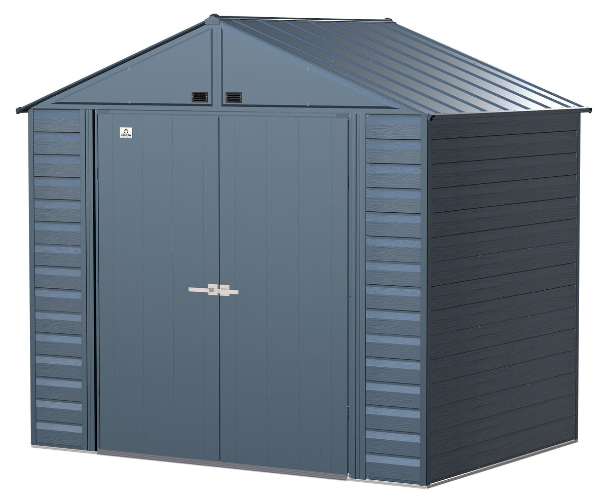 Arrow Select Galvanized Steel Storage Shed, Blue Grey, 8-ft x 6-ft