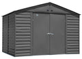 Arrow Select Galvanized Steel Storage Shed, Charcoal, 10-ft x 8-ft