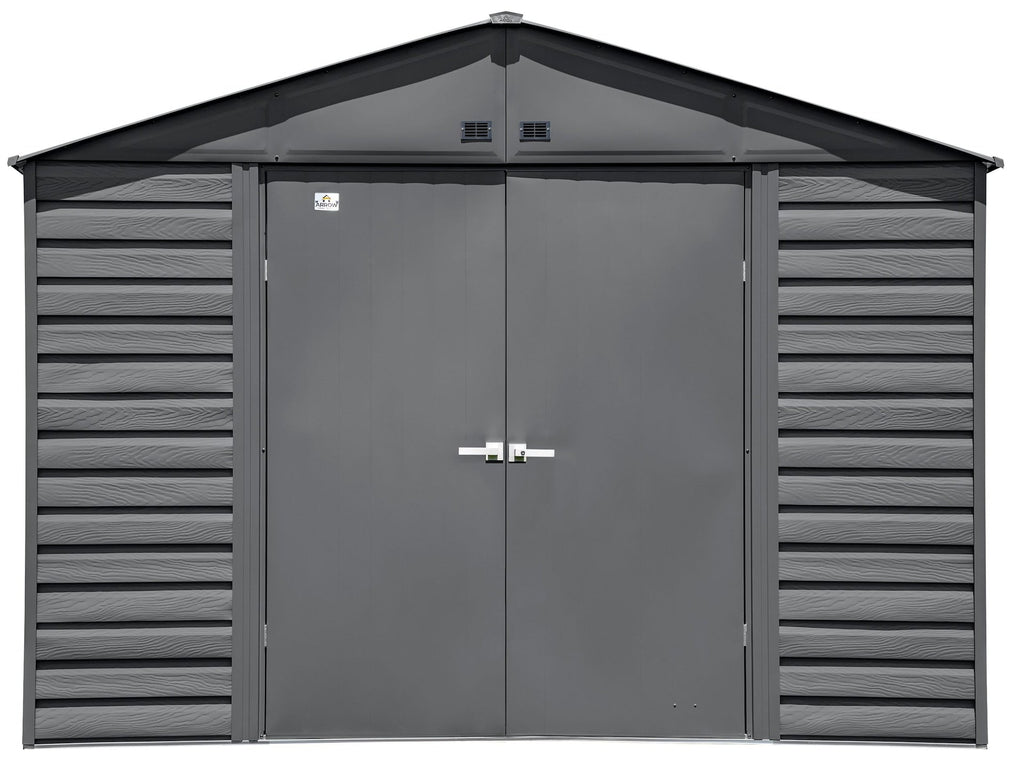 Arrow Select Galvanized Steel Storage Shed, Charcoal, 10-ft x 8-ft