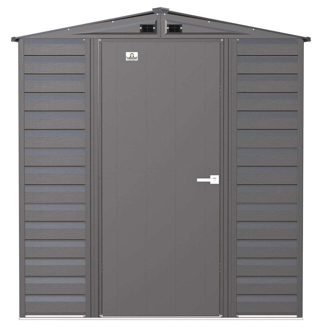 Arrow Select Galvanized Steel Storage Shed, Charcoal, 6-ft x 5-ft