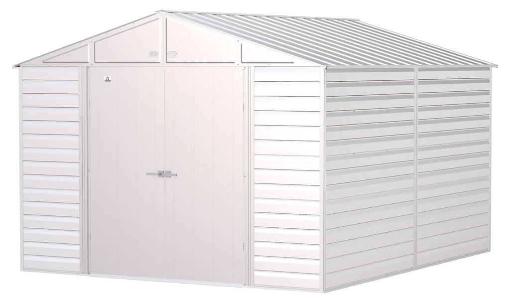 Arrow Select Galvanized Steel Storage Shed, Flute Grey, 10-ft x 12-ft