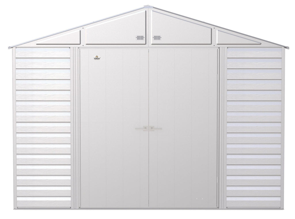 Arrow Select Galvanized Steel Storage Shed, Flute Grey, 10-ft x 14-ft