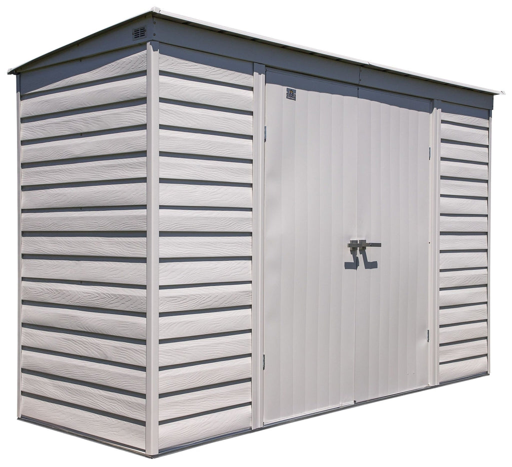 Arrow Select Galvanized Steel Storage Shed, Flute Grey, 10-ft x 4-ft