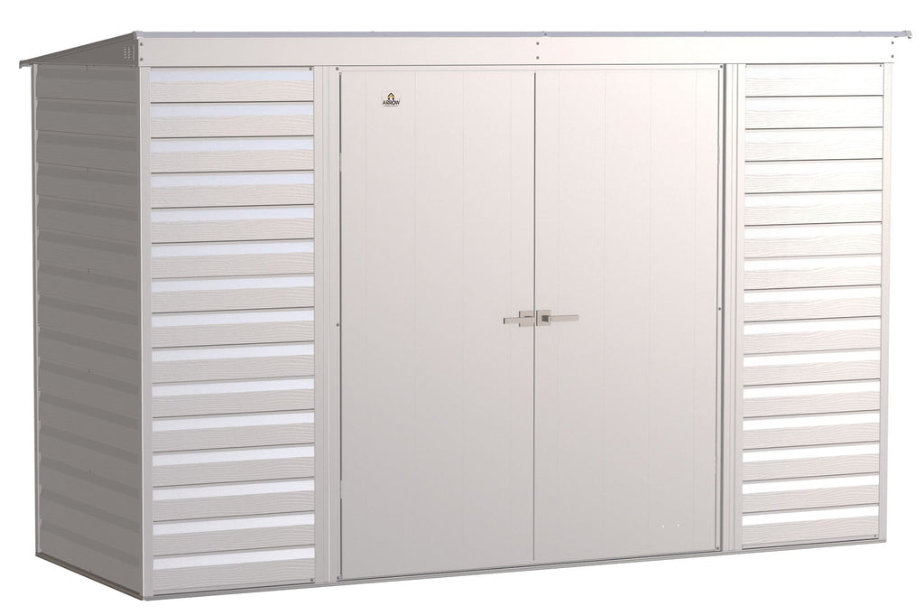 Arrow Select Galvanized Steel Storage Shed, Flute Grey, 10-ft x 4-ft