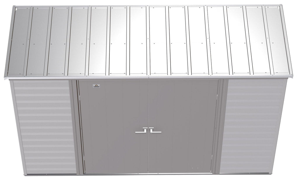 Arrow Select Galvanized Steel Storage Shed, Flute Grey, 10-ft x 4-ft